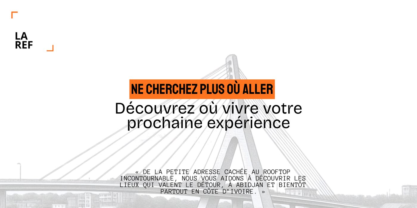 Illustration d'un pont d'Abidjan. « De la petite adresse cachée au rooftop incontournable, nous vous aidons à découvrir les lieux qui valent le détour, à Abidjan et bientôt partout en Côte d'Ivoire. »